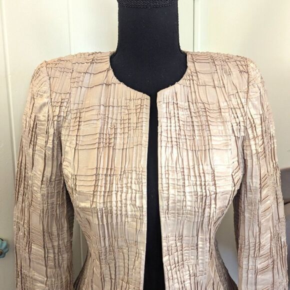 VTG Flores & Flores Open Front Fitted Jacket 6 SATC Granny Chic Whimsical - Picture 3 of 10